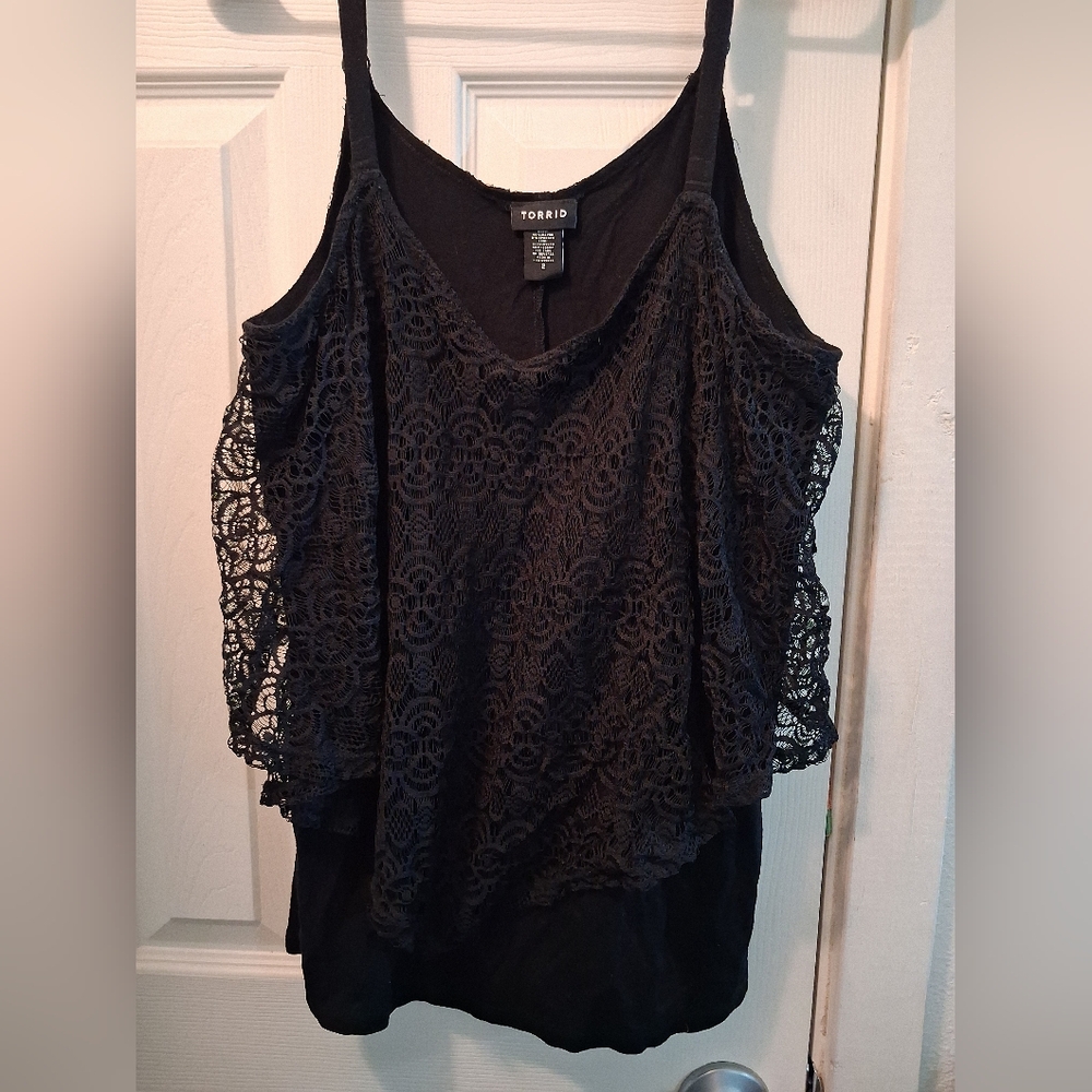 torrid Black Lace Overlay Camisole